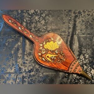 Vintage Wooden Bellows with Floral Design
